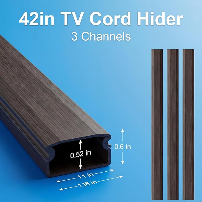 Yecaye TV Cord Hider, 42in Cord Cover, Large Cable Hider, Wire Covers - Image 3