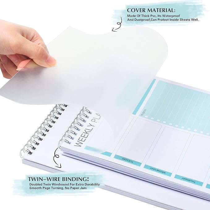 Weekly Planner Notepad, Spiral To Do List Undated Planning Pad, Weekly Organizer - Image 3