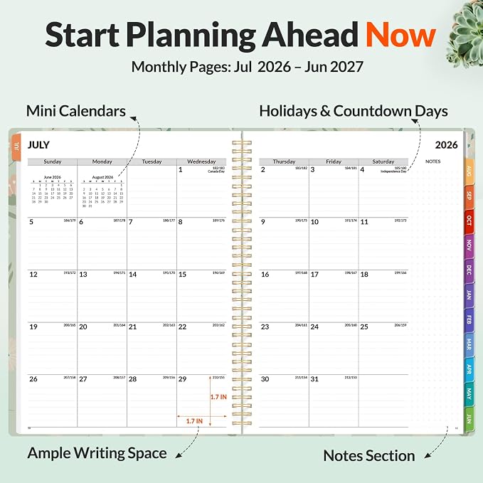 SUNEE Academic Planner 2026-2027 – Weekly & Monthly Planner, July 2026 to June - Image 3