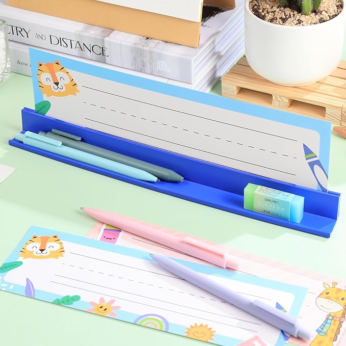 MJOGGOTT 24Pcs Classroom Desk Name Plates Holder Index Cards Storage, School - Image 4