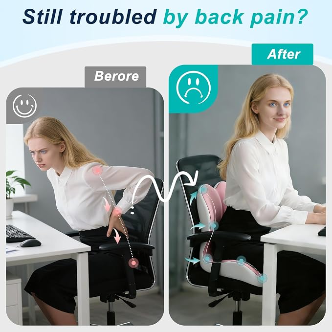 Seat Cushion for Office Chair and Car, Lumbar Support Pillow for Office Chair - Image 5