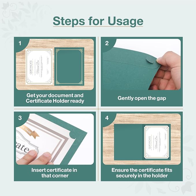 BELLE KR® Green Certificate Holders 8.5 x 11, Documents and Diplomas - Image 5