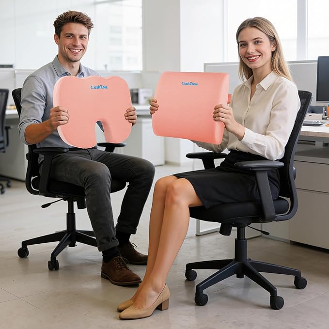 CushZone Ergonomic Seat Cushion & Lumbar Support Pillow - Image 7
