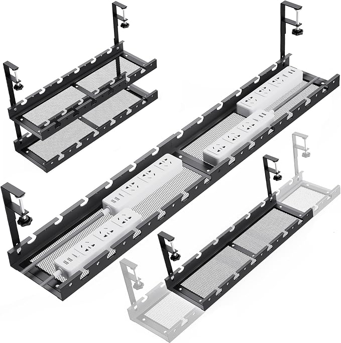 WIGAKDRU 31Inch Extendable Under Desk Cable Management Tray Multi-Model Metal by WIGAKDRU