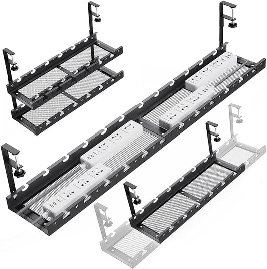 WIGAKDRU 31Inch Extendable Under Desk Cable Management Tray Multi-Model Metal by WIGAKDRU