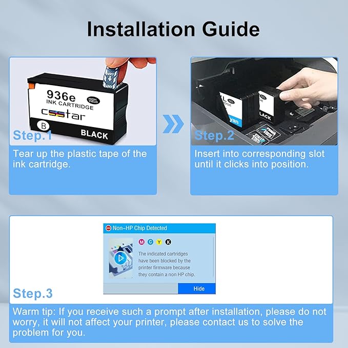 936e Ink cartridges Compatible Replacement for HP OfficeJet Pro 9110b/ 9120b/ 9130b/ 9720e/ 9730e Printers(BK/C/M/Y, 4 Pack)-DeskLoop Office