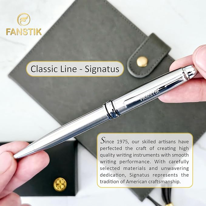 Customized BallPoint pen with name (MADE IN USA), stainless steel, Silver, luxury engraved pen personalized for men and for women. (BallPoint Silver)-DeskLoop Office