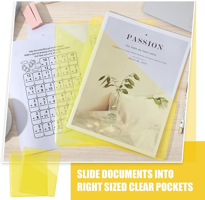 Seajan 48 Pcs Pocket Folders for 3 Ring Binder Clear Plastic Folders Sleeves - Image 4