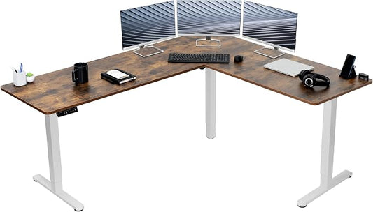 VIVO Electric Corner 75 x 63 inch L-Shaped Standing Desk, Memory Height by VIVO