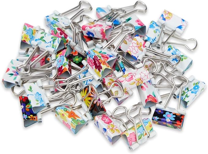 Juvale 40-Pack Small Floral Binder Clips - Image 6