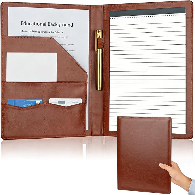 Padfolio Portfolio Binder, Faux Leather Folder, Resume Interview Legal Document by JUSTASHOW