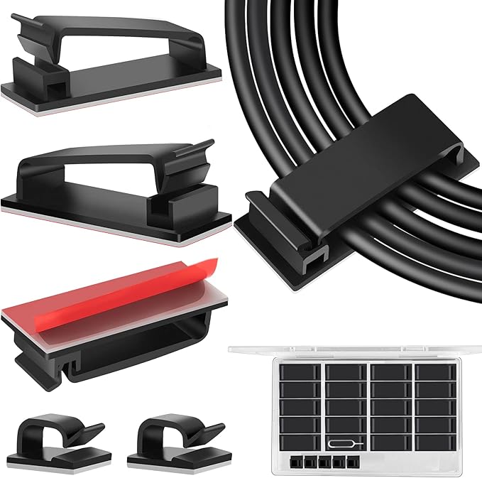 Cable Management Clips, Large Cord Clips by TidyHelper