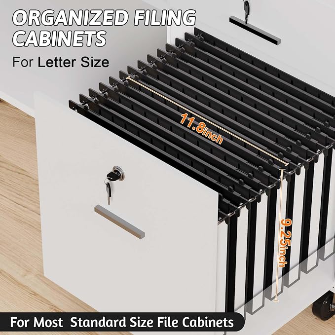 Plastic Hanging File Folders Letter Size, 12 Pack Reinforced 1" Expanding Heavy - Image 3