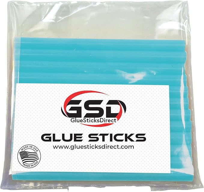 Mini Size Hot Melt Glue Sticks for Glue Gun - Bulk 4in Neon Blue Glue Sticks - Great for Art Craft Repairs & Compatible w/Most Glue Guns - 5/16" X 4" (24 Sticks) - Made in USA-DeskLoop Office