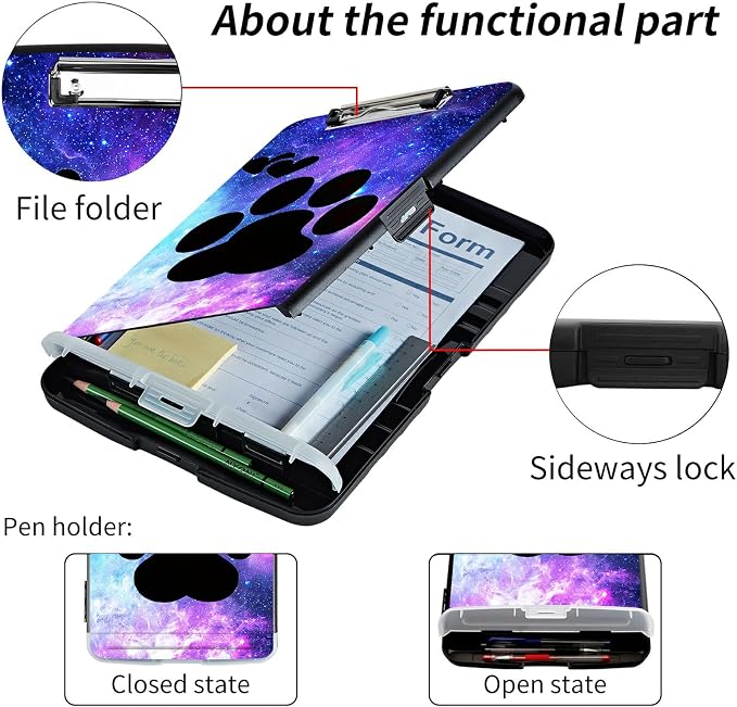 File Clipboard Storage with Pen Holder High Capacity Plastic Nursing Clipboards - Image 5