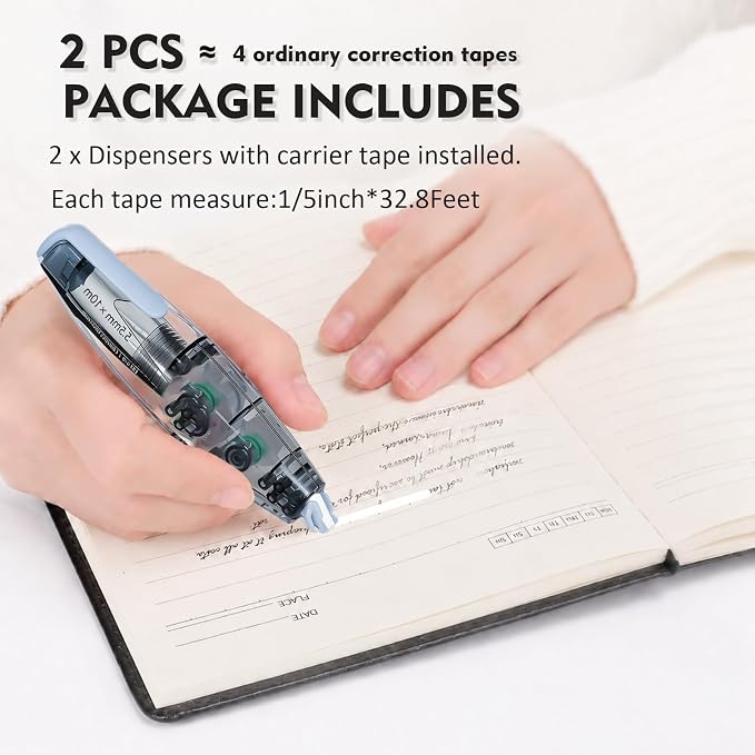 High-capacity Refillable White Correction Tape, 32.8 Feet x 0.2”, 2-Count of - Image 5