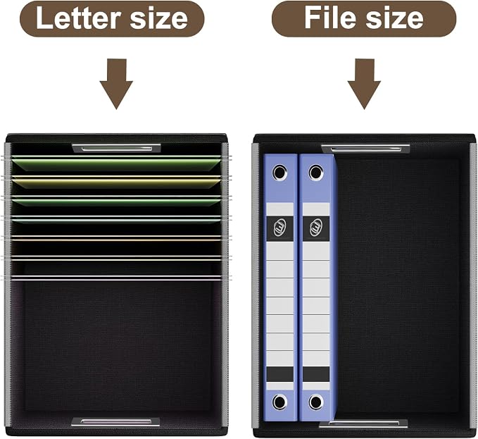 File Organizer Boxes with Lids, Collapsible Faux Leather Hanging File Folder - Image 4