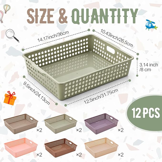 Geetery 12 Pack Classroom Storage Baskets - Image 2