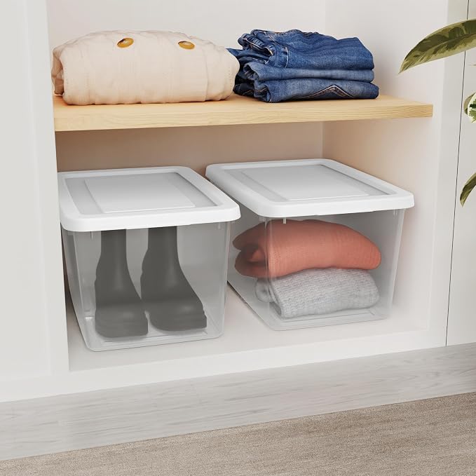 Sterilite 6-Pack Clear Storage Box, Stackable Container Bins - Image 4