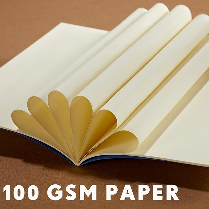 Mimorou 100 Pcs Kraft Notebook Journals 5.5 Inch x 8.3 Inch A5 Softcover Notebooks Bulk for Writing Sketch Office Notepad with 60 Pages 30 Sheets (Navy,Unlined)-DeskLoop Office