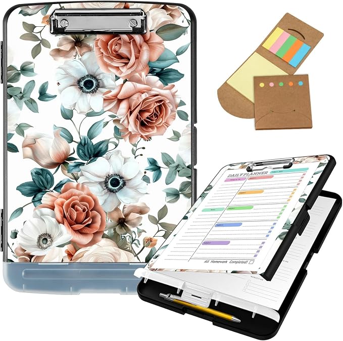 Clipboard with Storage, 8.5x11 High Capacity Nursing Clipboards with Pen Holder by Unknown