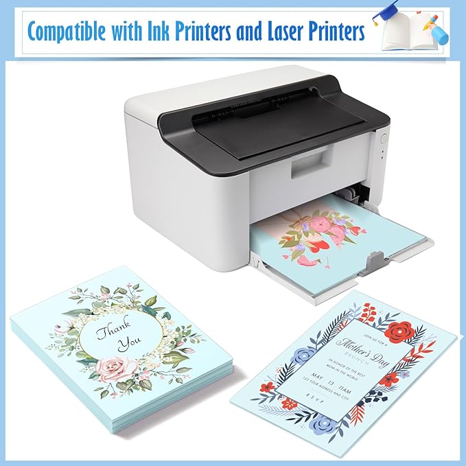 MixTeach 100 Sheets Light Blue Cardstock 8.5 x 11 Inch Thick Cardstock Paper, 250gsm/92lb Double Sided Light Blue Cardstock Printer Paper for Cards Making Crafts Scrapbook Invitations Drawing Printing-DeskLoop Office