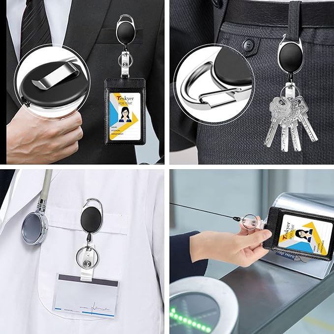 Teskyer Badge Reel, 5 Pack Retractable Badge Holders - Image 6
