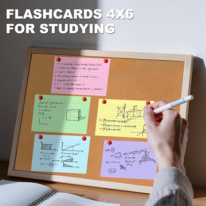 4x6 Index Cards, Colored Notecards 4 x 6 Index Card Single-Side Lined Flash - Image 3