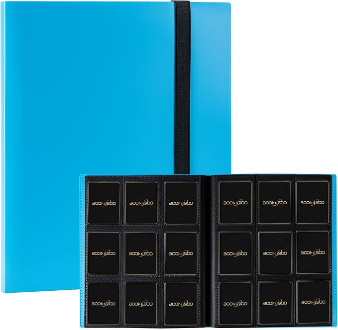 Card Binder 9 Pocket Storage 360 Card Binder, Trading Card Binder Senior and by BOOMIBOO