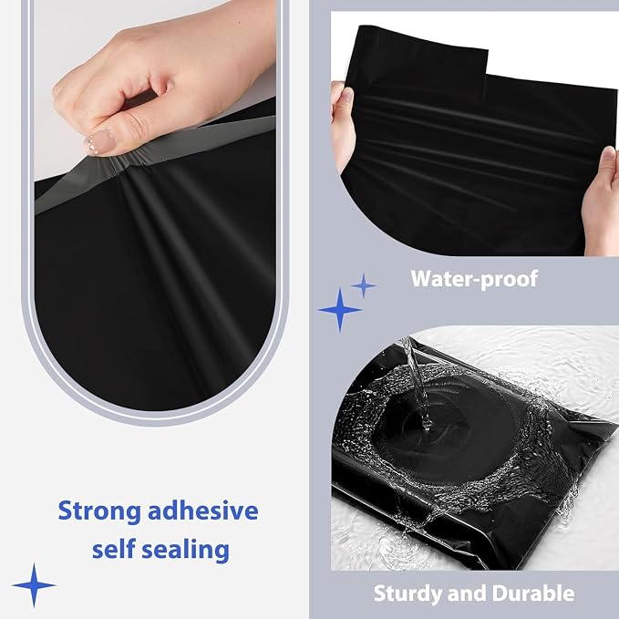 Fuxury 500 Pack 17.7x22" Black Large Poly Mailers Bulk, Waterproof Mailing - Image 4