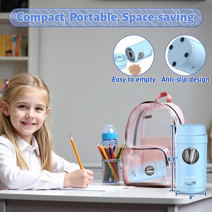 AFMAT Electric Pencil Sharpener, Auto in & Out, Fully Automatic Pencil Sharpener - Image 6