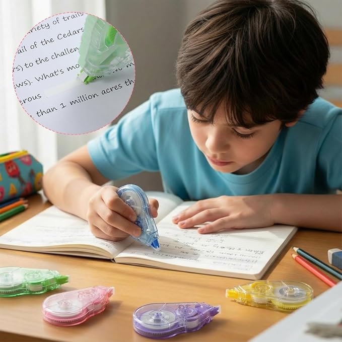 60 Pcs Colorful Correction Tape 39.4 ft White Wrong out Tear Resistant Bulk - Image 5