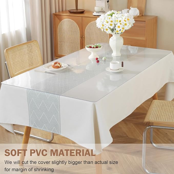 LovePads Clear Table Cover Protector, 54 x 120 Inch 2mm Thick Plastic Table - Image 4