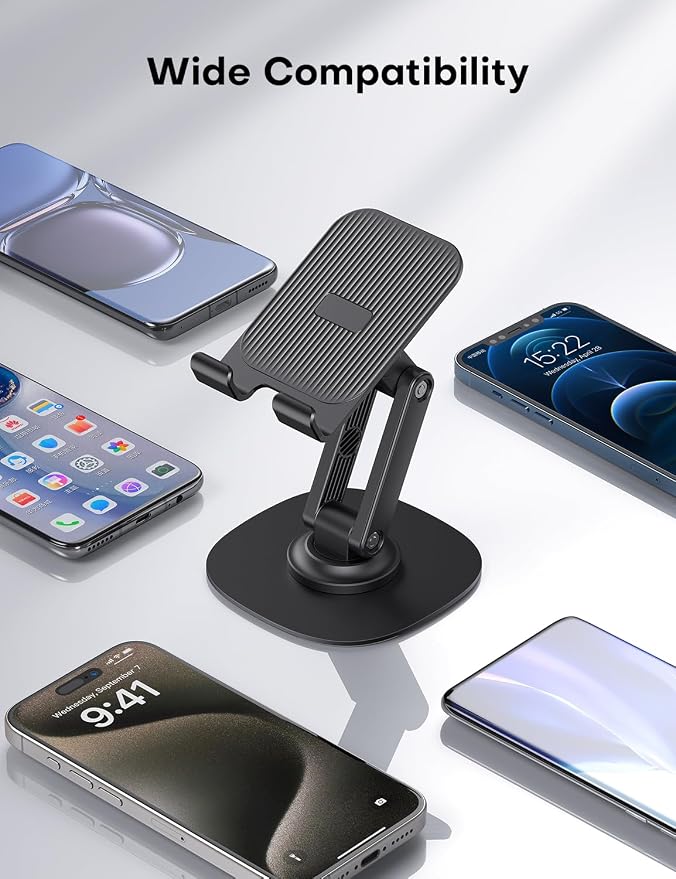 OMOTON Cell Phone Stand for Desk, 2 Pack Adjustable Foldable Phone Holder - Image 8