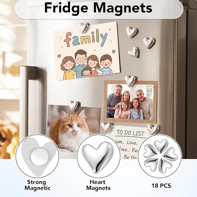 BESARME 18Pcs Heart Fridge Magnets - Image 3