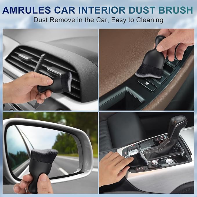 Amrules 2 PCS Car Interior Detailing Brush, Auto Car Dusting Brushes, Soft - Image 3