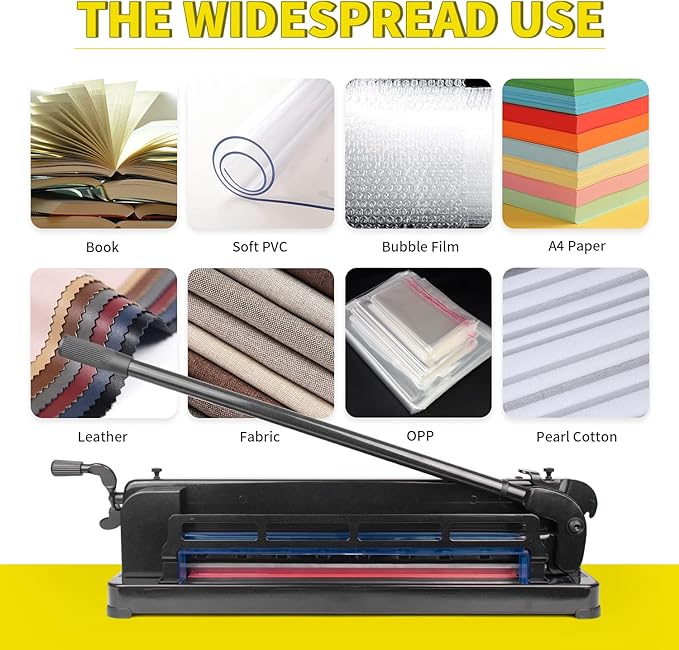 A3 Heavy Duty Paper Cutter, 17"Guillotine Paper Cutter, High-Speed Steel Blade 1.57" Stack Cutting-DeskLoop Office