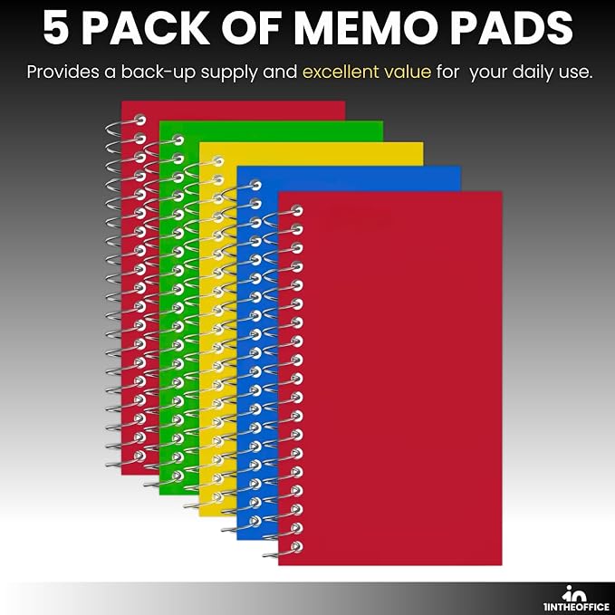 1InTheOffice Wirebound Spiral Memo Books, Memo Pads, College Ruled, Small - Image 7