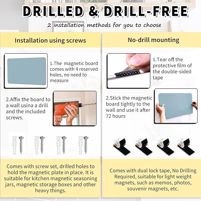 Magnetic Board 17.5" x 11.4" Magnet Bulletin Board is Suitable - Image 4