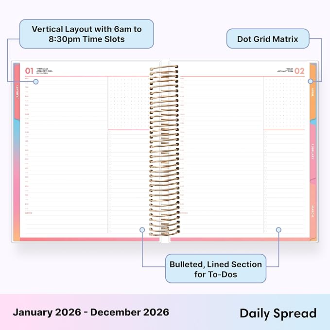 Blue Sky Livewell 2026 Daily and Monthly Planner Calendar, January 2026 - Image 4