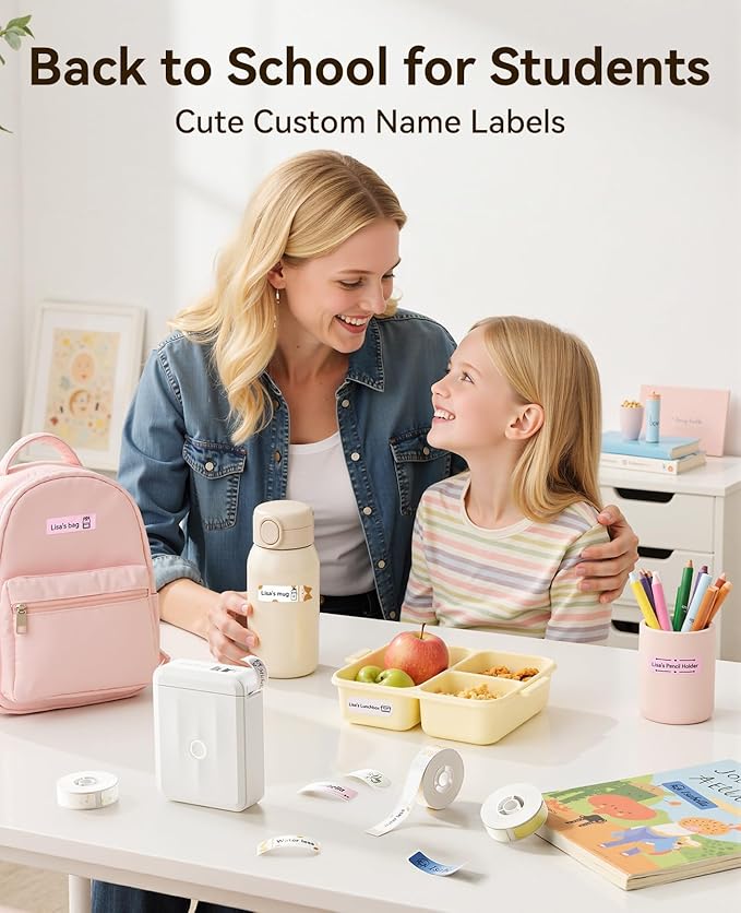 NIIMBOT Label Maker Machine Bluetooth Label Printer for School Home Office Organization, Wireless Mini Labeler D110 Upgraded Version, Label Machine with Label, White-DeskLoop Office