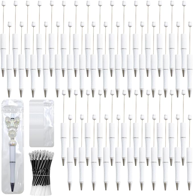 150 Pieces DIY Beadable Pen Kit – 50 Plastic Ballpoint Pens by DASTTUIS