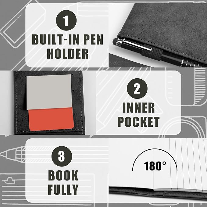 Outus 10 Pcs Mini Pocket Notepad Holder Set Included Mini Pocket Notepad Holder - Image 3