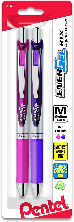 Pentel EnerGel RTX Retractable Liquid Gel Pen, Medium Line, Metal Tip by PentelofAmerica