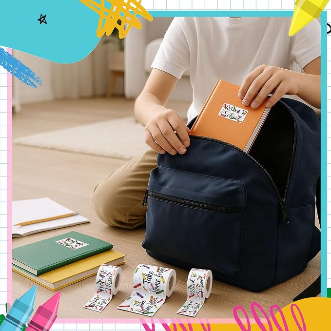 600 Pcs 3 Rolls Student Homework Folder Labels Take Home Folder Return to - Image 4