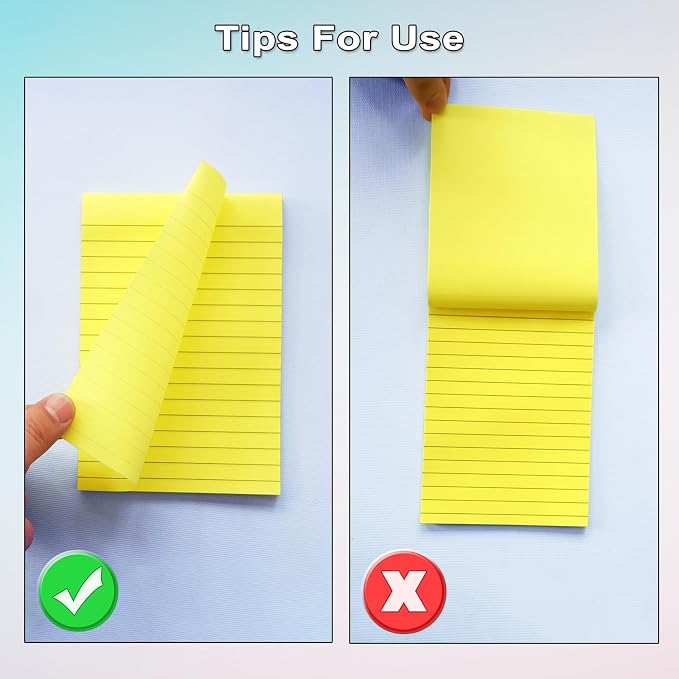 HQCME 9 Pack Lined Sticky Notes 4X6 in Post, 9 Pastel Colors Large Ruled Post - Image 5