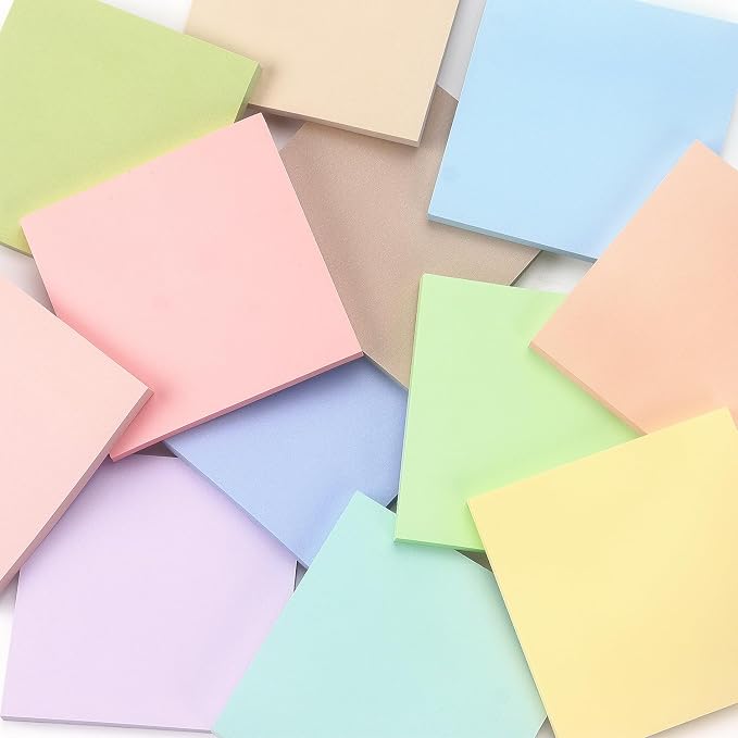 Osboo Sticky Notes 3x3 Inch, 12 Pack, 12 Pastel Multi Colors Note Pads - Image 6