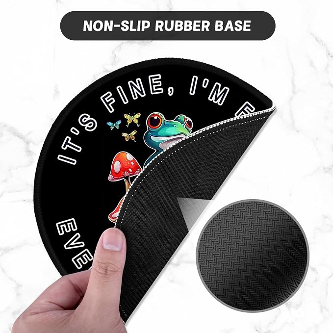 ITNRSIIET Round Mouse Pad with Stitched Edge Premium-Textured Waterproof - Image 3
