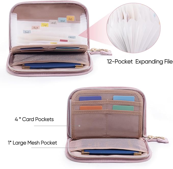 Receipt Organizer with 12 Pockets 8x5.5" Small Receipt Holder Organizer - Image 2