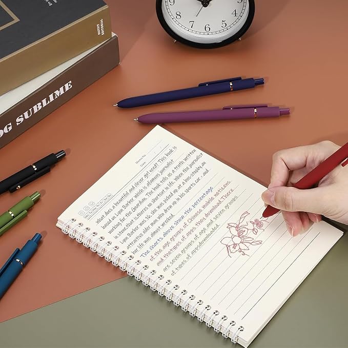 Colored Pens,6Pcs Colorful Gel Pens, Smooth Writing For Journaling, 0.5mm Fine Point,Ballpoint for Office School Supplies,Gifts for Women Men Student(Vintage)-DeskLoop Office